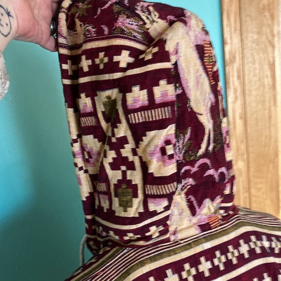 Global Imports Ltd. Zipper cinch waist jacket goat and abstract pattern vintage - Picture 5 of 11